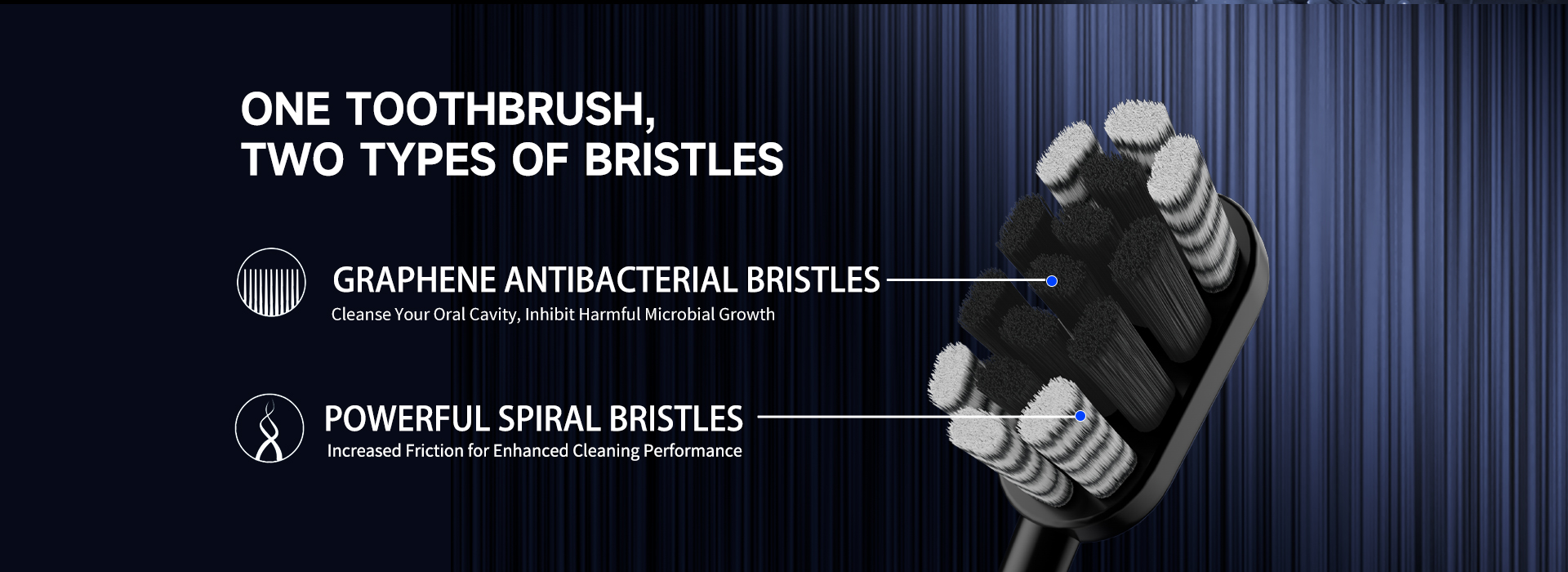 Graphene Antibacterial Spiral Bristle Toothbrush